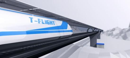 “高速飞行列车”效果图。