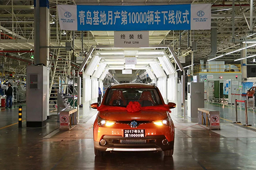 北汽新能源青岛莱西基地首次突破月产过万辆  成为新能源整车生产第一家